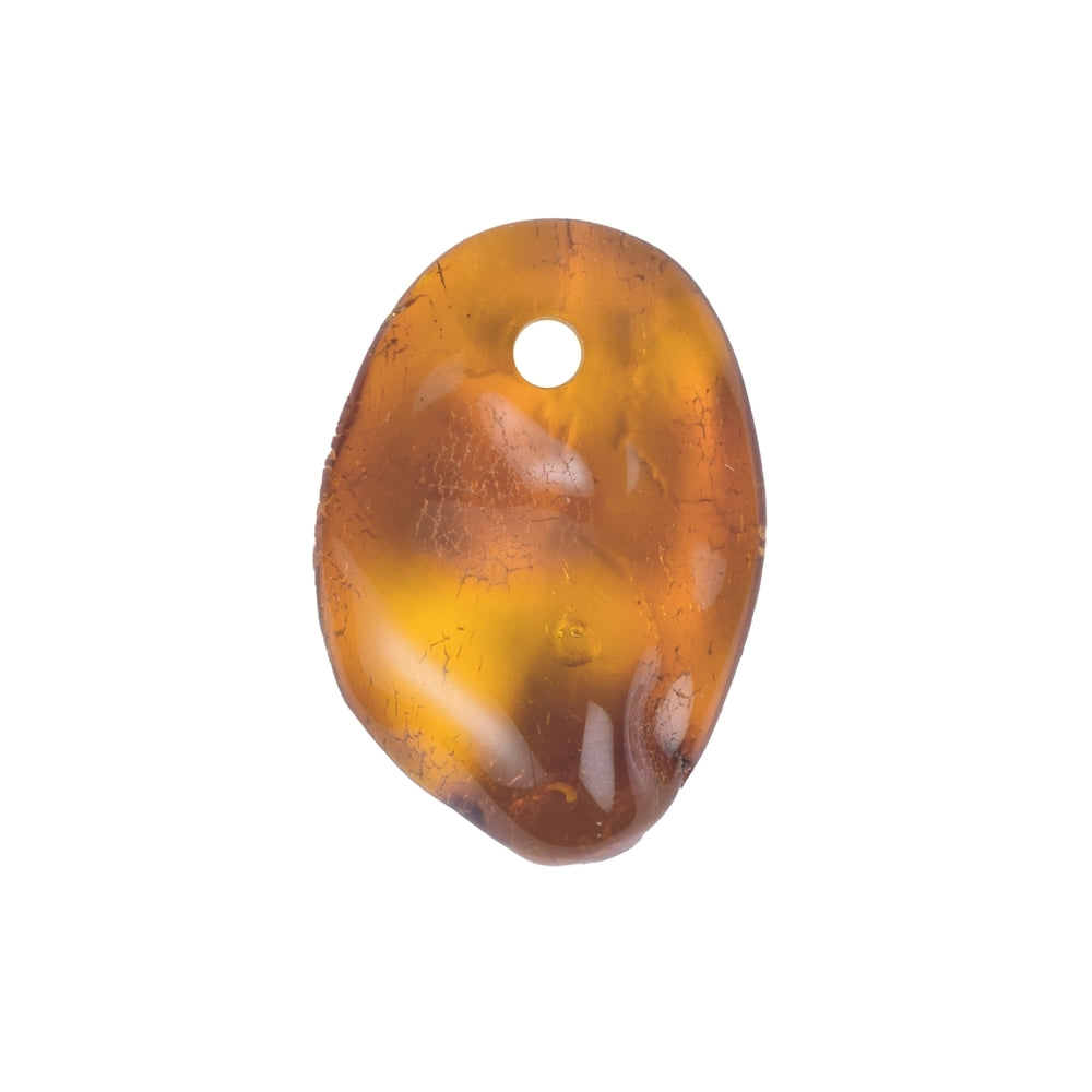 Trommelstein Bernstein frontgebohrt, 2,5 - 3,0cm