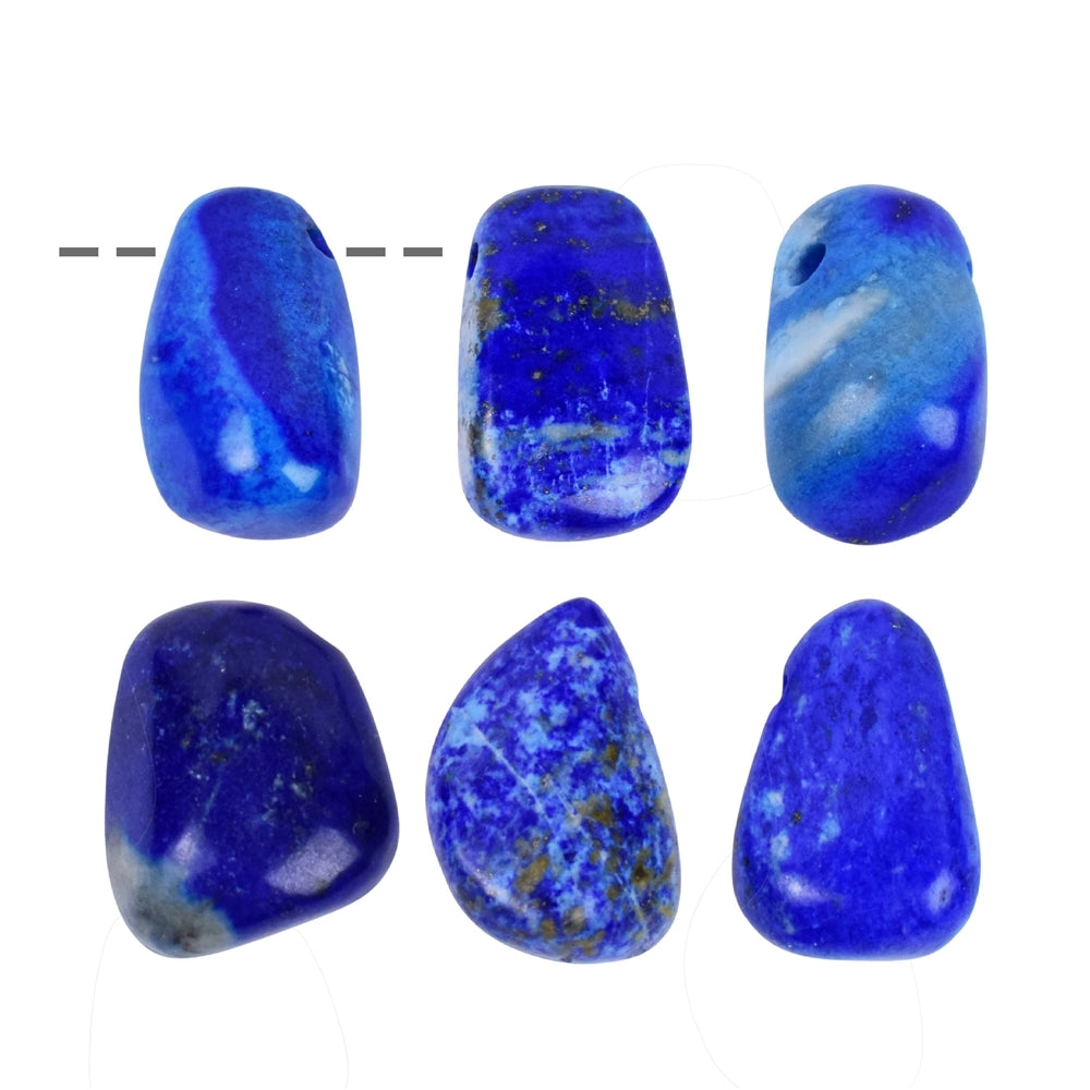 Trommelstein Lapis Lazuli B gebohrt, 2,0 - 2,5cm - MeinSchmuckShop