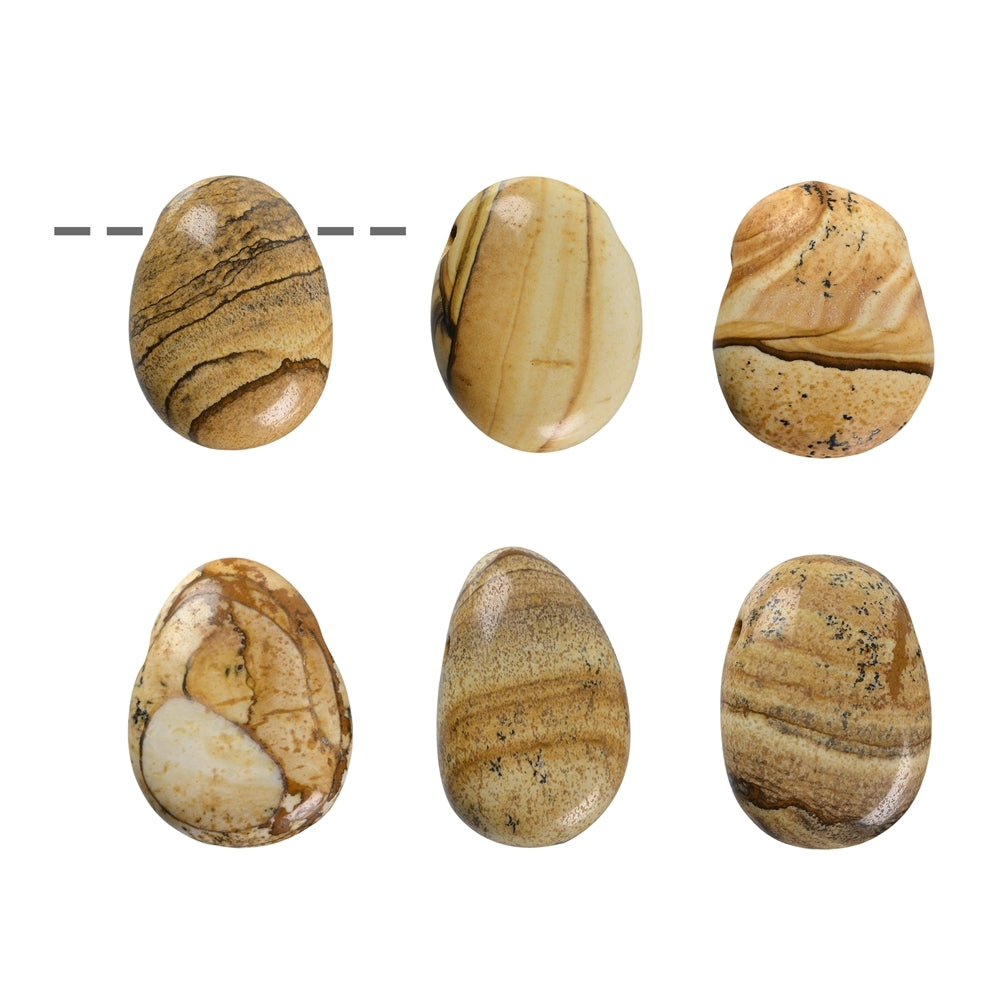 Trommelstein Jaspis (Landschaftsjaspis) gebohrt - MeinSchmuckShop
