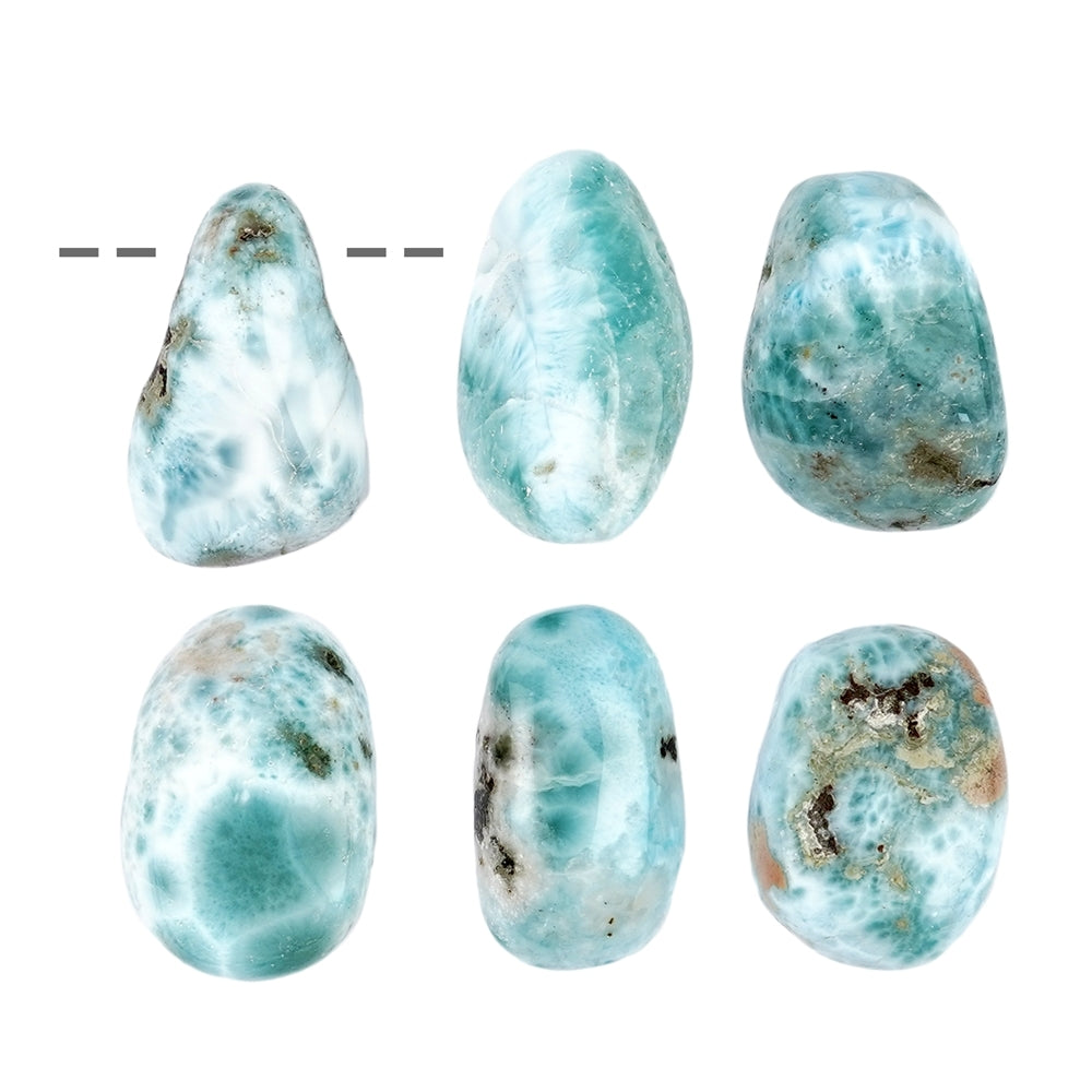 Trommelstein Larimar gebohrt - MeinSchmuckShop