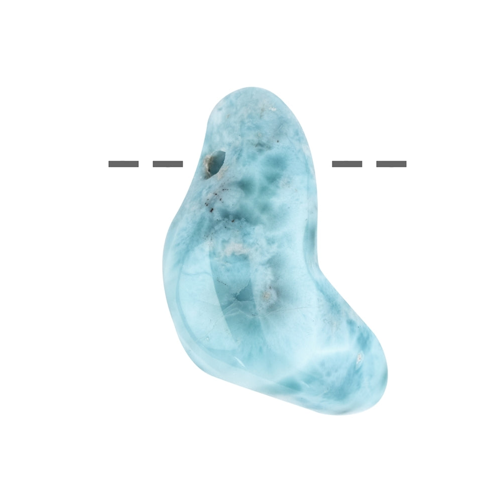 Trommelstein Larimar gebohrt, 3,5 - 4,0cm - MeinSchmuckShop