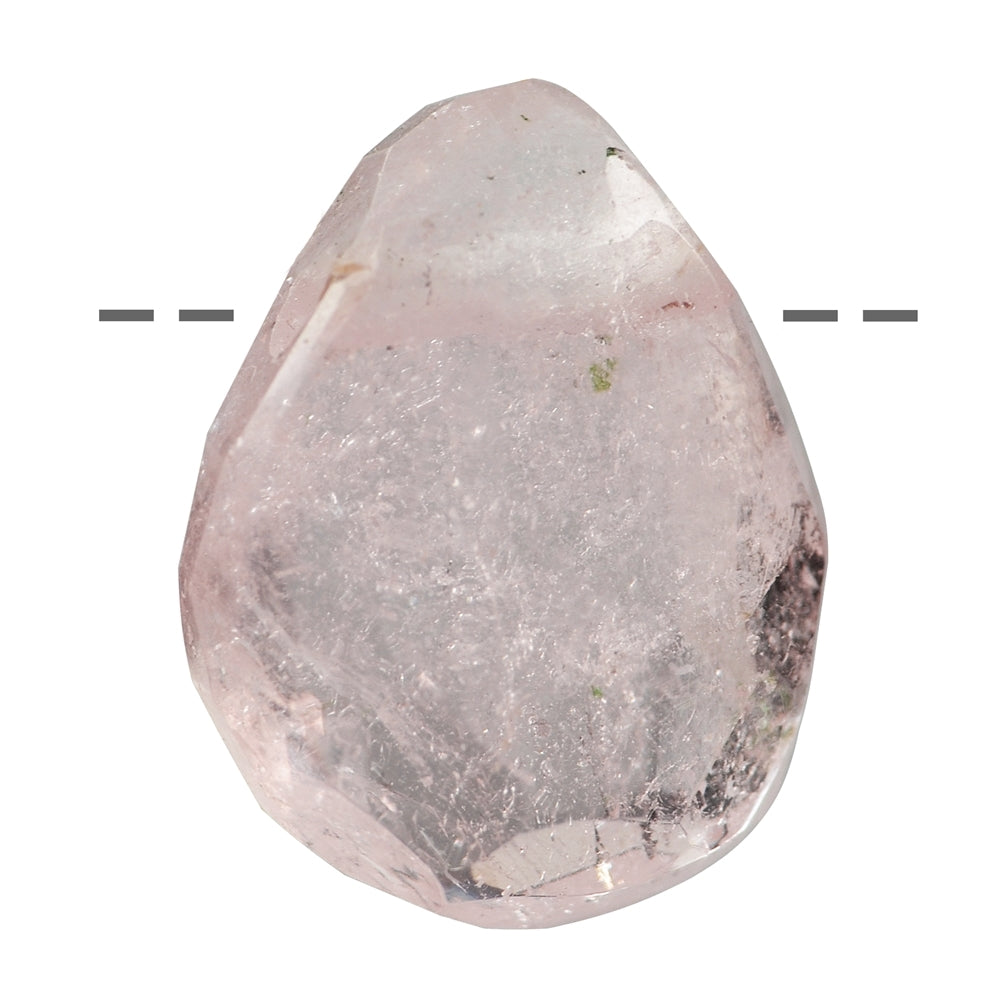 Trommelstein Morganit facettiert gebohrt, ca. 3,0cm - MeinSchmuckShop