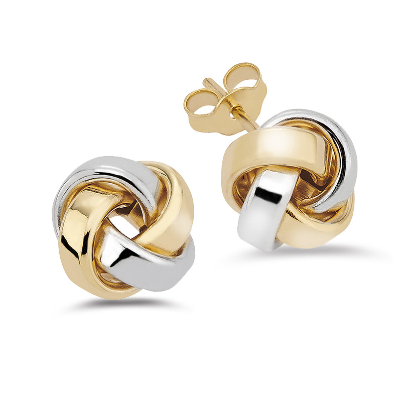 Ohrstecker Knoten Ø 10mm Gold 585/000 Bicolor - MeinSchmuckShop