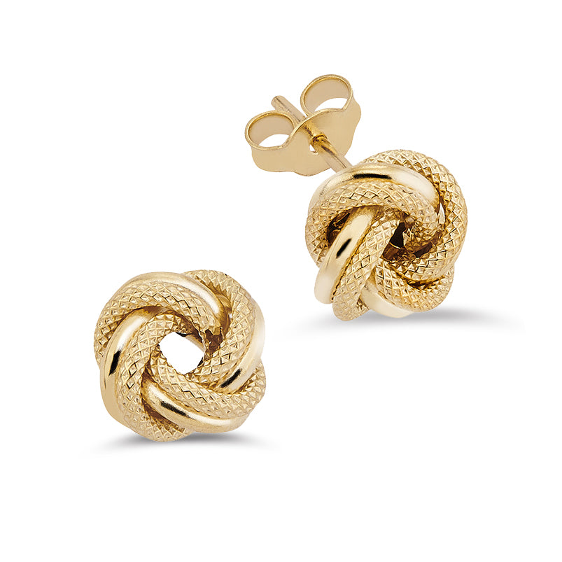 Ohrstecker Knoten Ø 9mm Gold 585/000 - MeinSchmuckShop