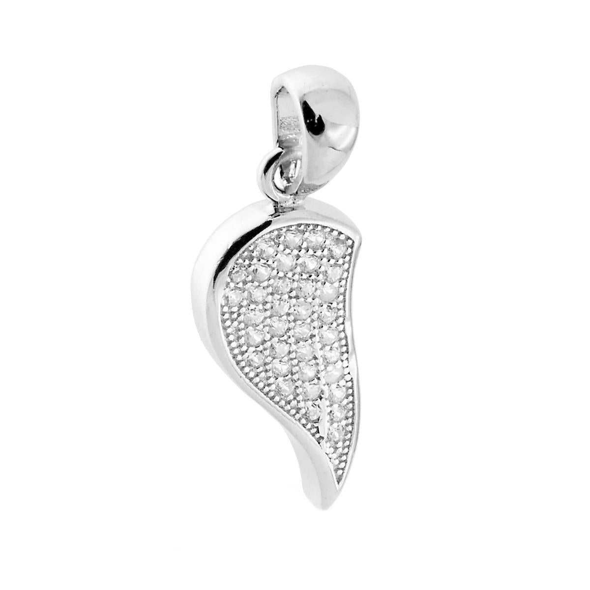 Glückshorn-Anhänger mit Zirkonia aus 925er Sterlingsilber, rhodiniert - MeinSchmuckShop