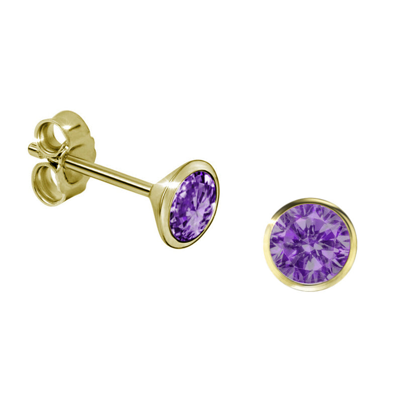 Ohrstecker echter Amethyst 4mm Gold 333/000 - MeinSchmuckShop
