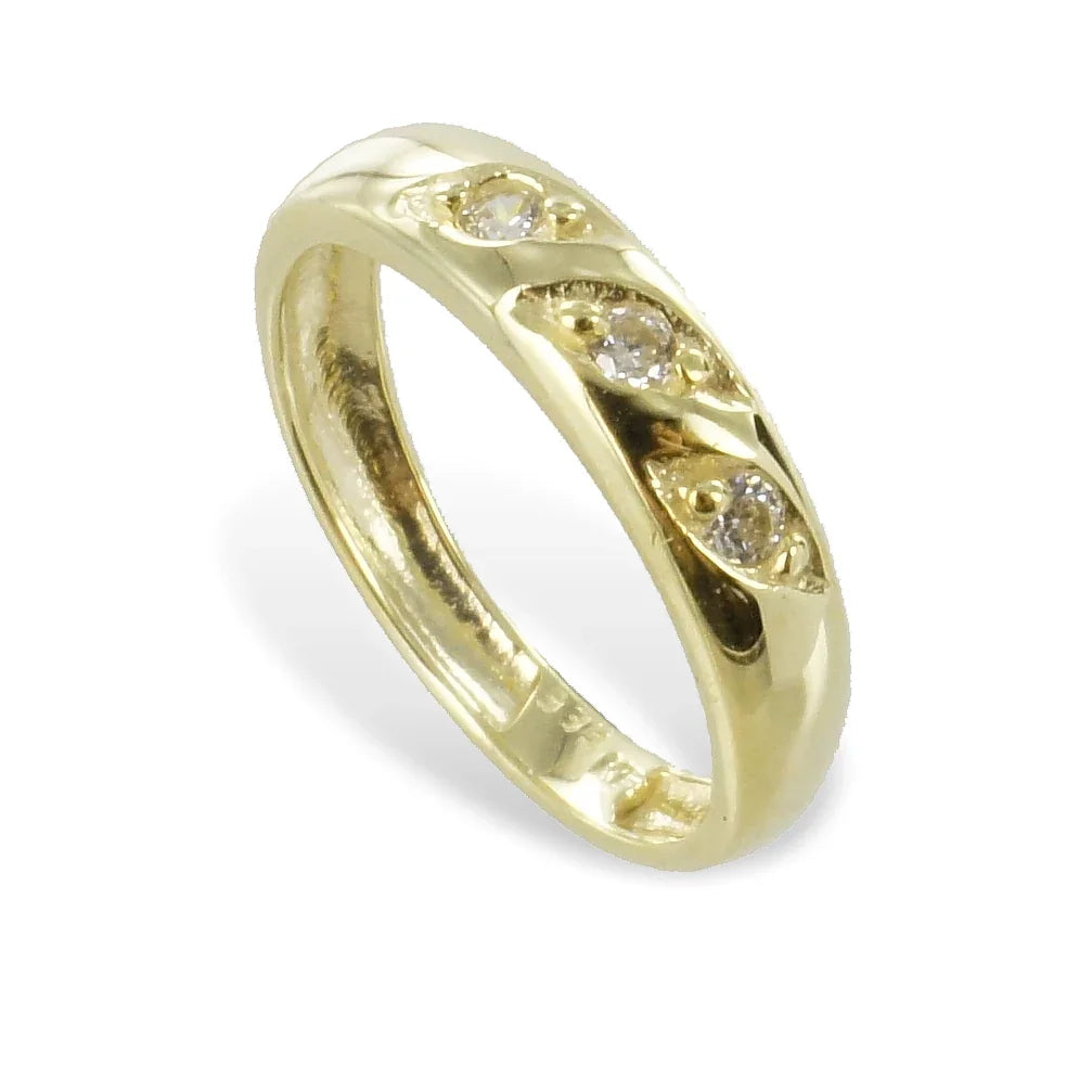 Anhänger Taufring mit 3 Zirkonia - Gold 333/000 - MeinSchmuckShop
