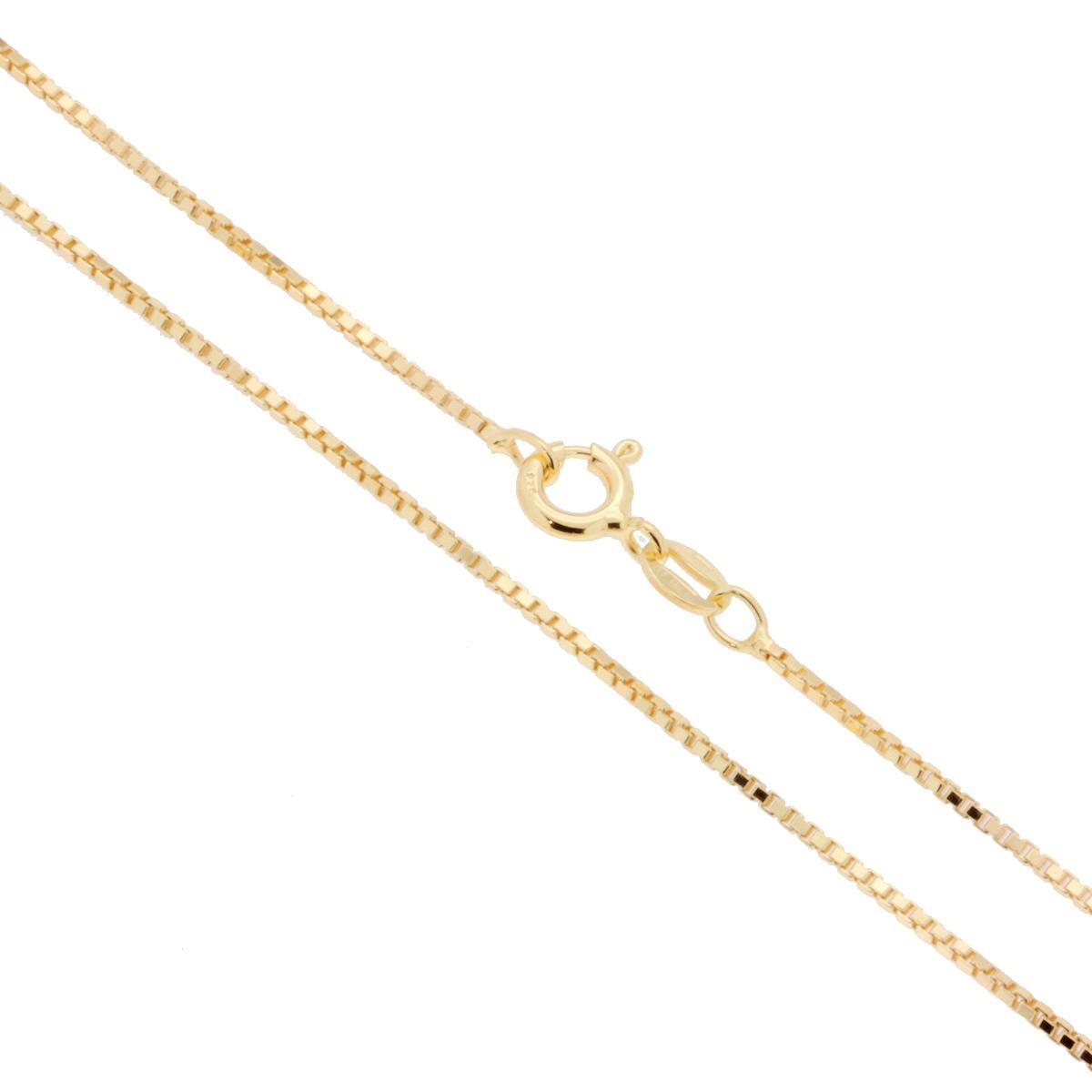 Venezianische Diamantkette 022 Abschnitt 1,1 mm Länge 80 cm Silber 925 galvanisch Gold - MeinSchmuckShop