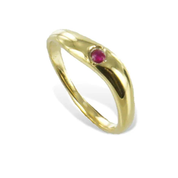 Anhänger Taufring mit Rubin - Gold 333/000 - MeinSchmuckShop