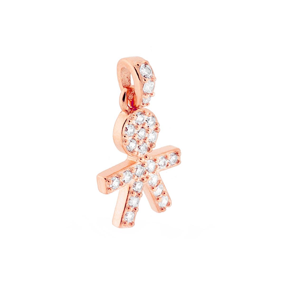 Anhänger Baby mit weißen Zirkonen aus 925er Silber, rosé galvanisiert - MeinSchmuckShop