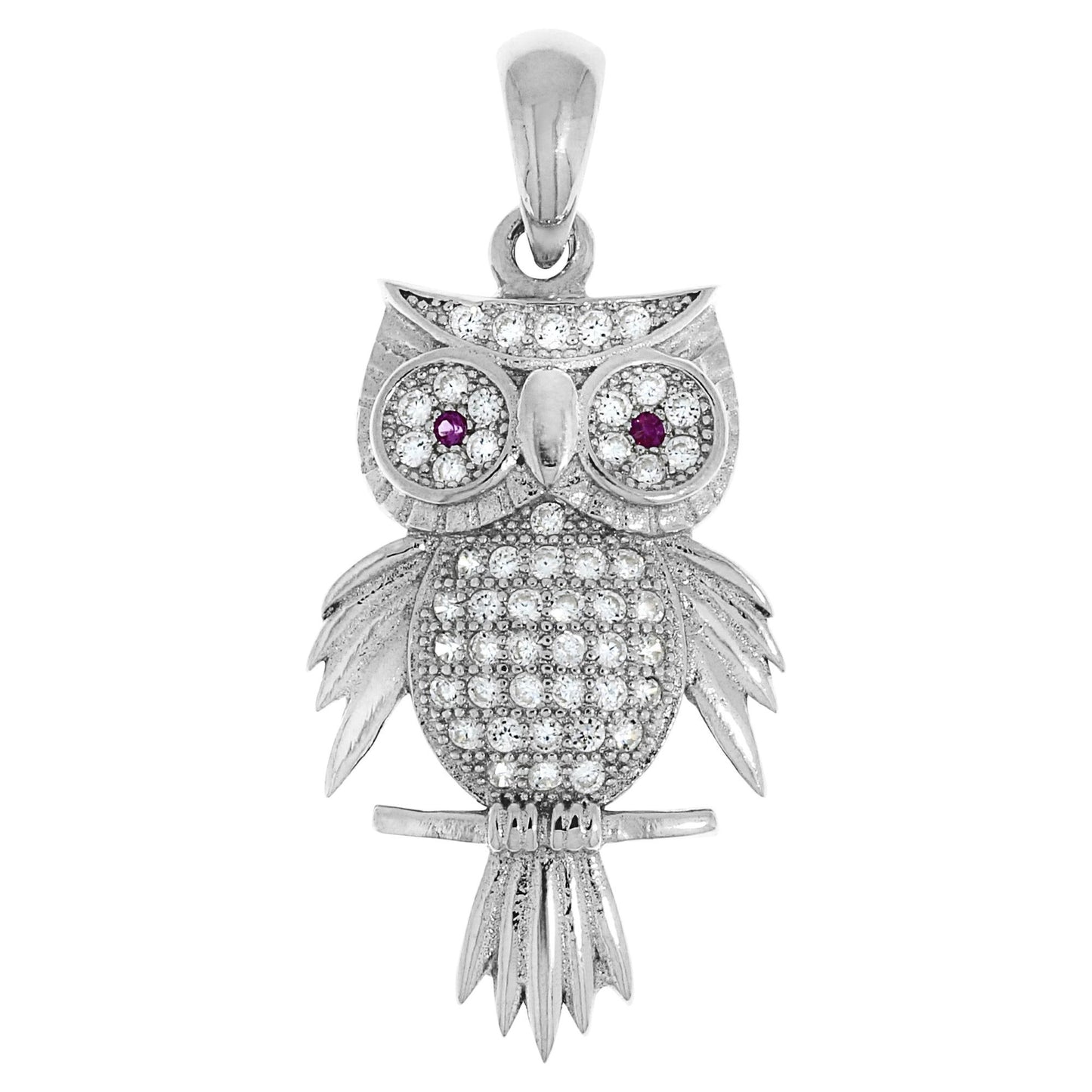 925/- Sterling Silber rhodiniert Motiv Eule