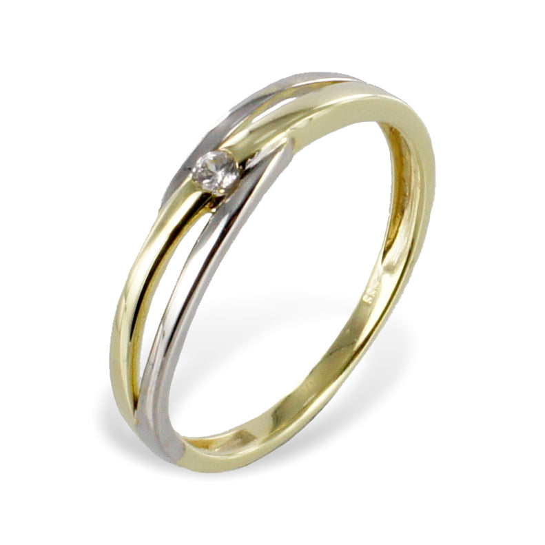 Ring Bicolor mit Zirkonia - Gold 333/000 - MeinSchmuckShop