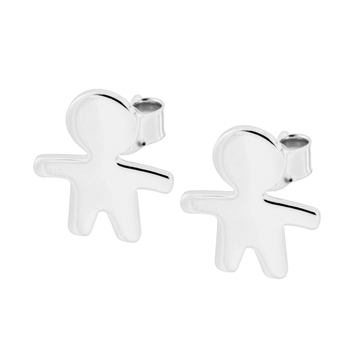 Ohrstecker für Kinder, schlicht aus 925er Silber, rhodiniert. - MeinSchmuckShop