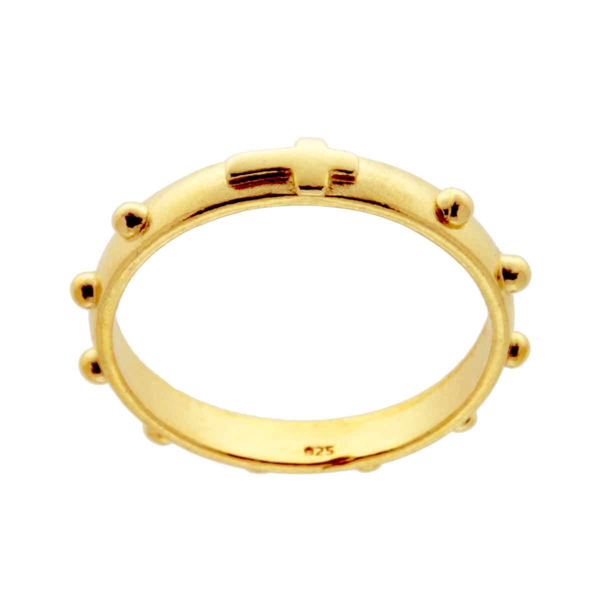 Ring Fedina Rosario 3 mm aus Silber 925, Gold galvanisiert - MeinSchmuckShop