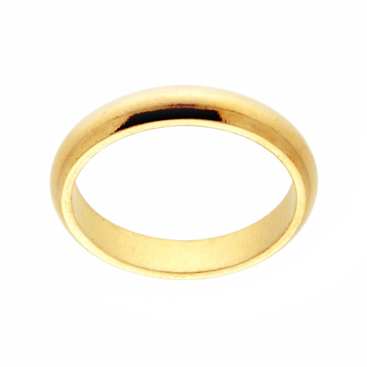 Ring Fede Klassisch Bombata Lucida mm 3,5 aus Silber 925, vergoldet. - MeinSchmuckShop