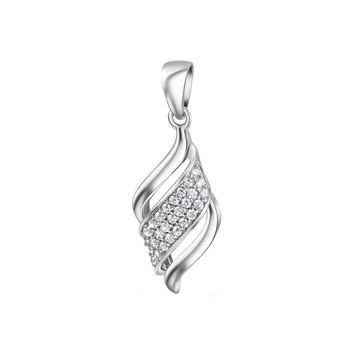 Anhänger aus 925/- Sterlingsilber, rhodiniert, mit Zirkonia. - MeinSchmuckShop