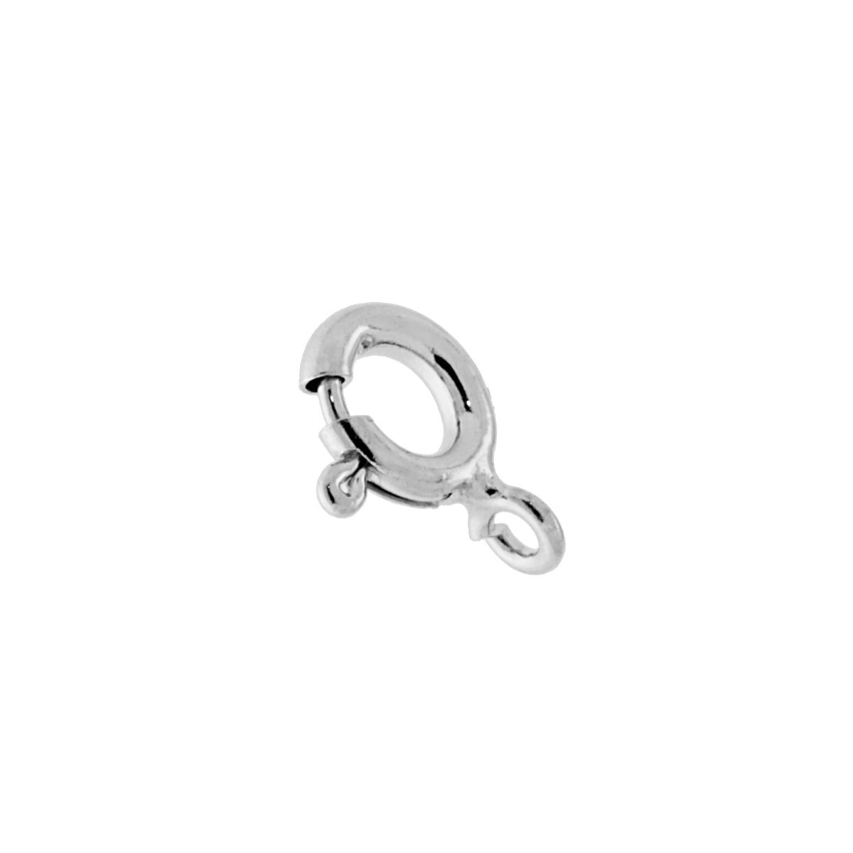 Ringverschluss mit Federhaken, 6 mm, aus 925er Silber, rhodiniert galvanisch - MeinSchmuckShop