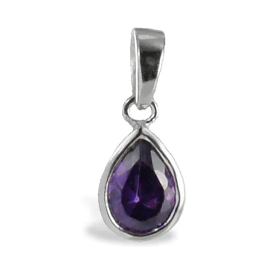 Anhänger mit Zirkonia amethystfarbig - Silber 925/000 - MeinSchmuckShop