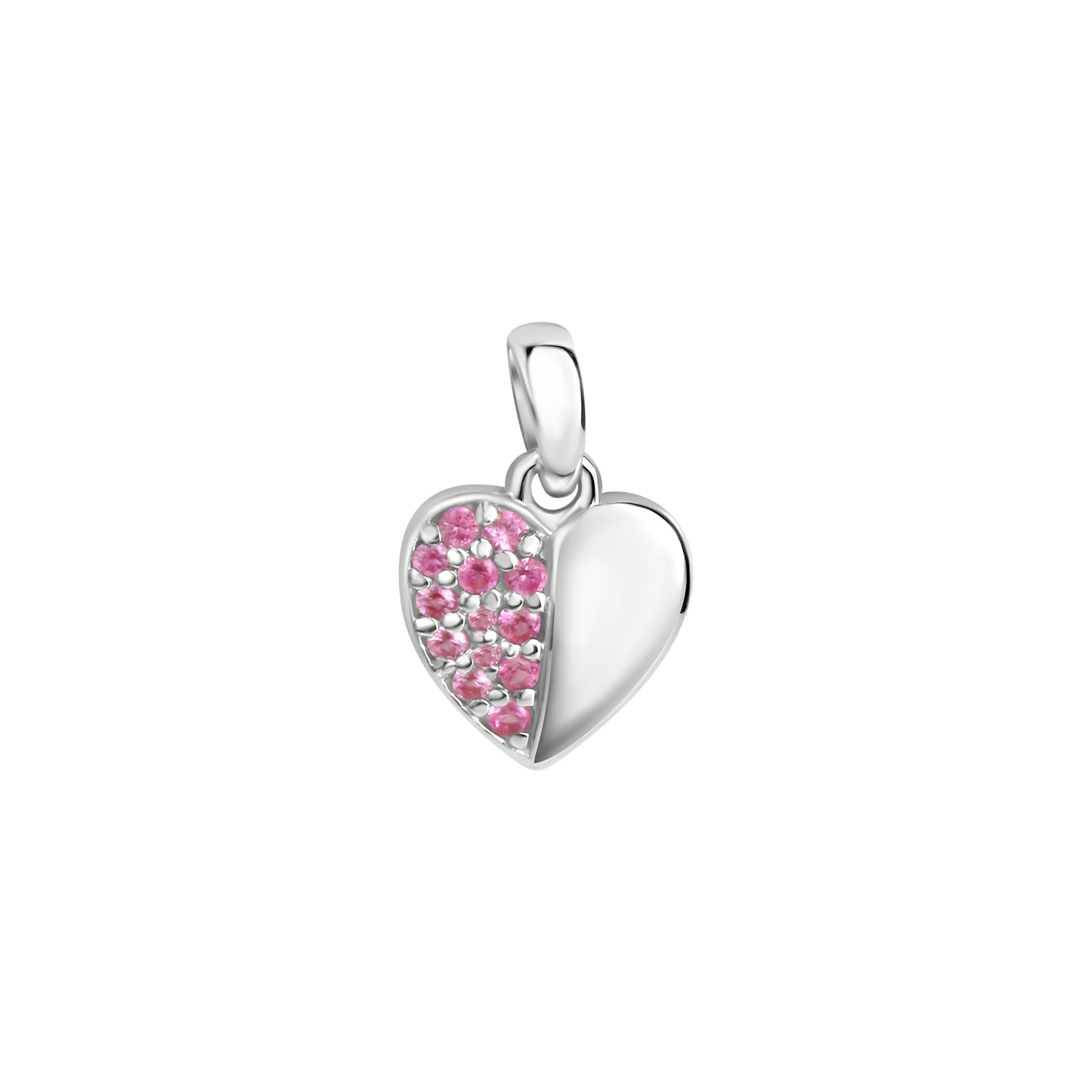 925/- Sterling Silber rhodiniert Herz pink Zirkonia