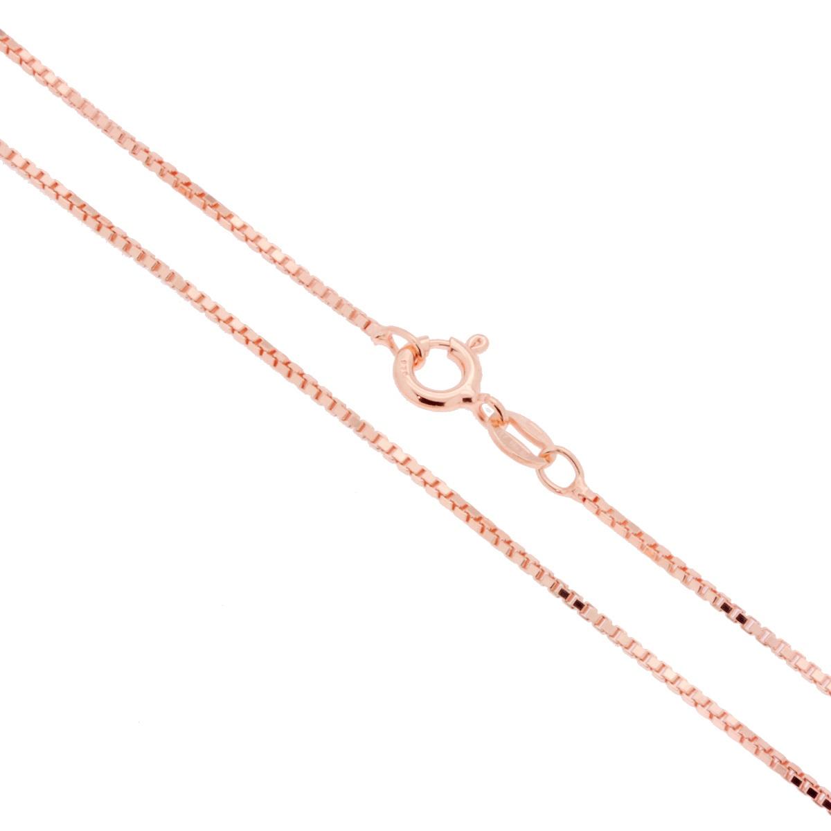 Venezianische Diamantierte Kette 022, Querschnitt 1,1 mm, Länge 45 cm, in Silber 925, roségalvanisiert - MeinSchmuckShop