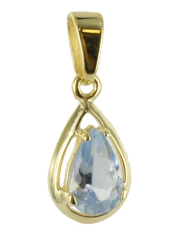 Anhänger Aquamarin synthetisch - Gold 333/000 - MeinSchmuckShop
