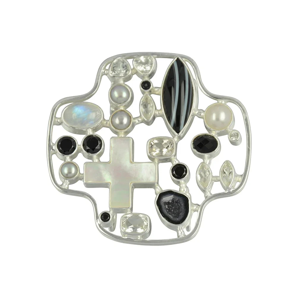 Anhänger Onyx, Topas, Achat Druzy, Labradorit, Perle, 6cm - MeinSchmuckShop