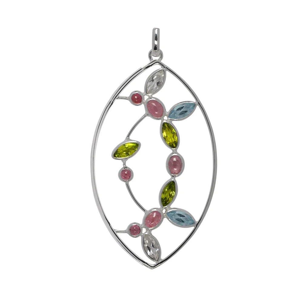 Anhänger Peridot, Topas, Turmalin, 8,5cm - MeinSchmuckShop