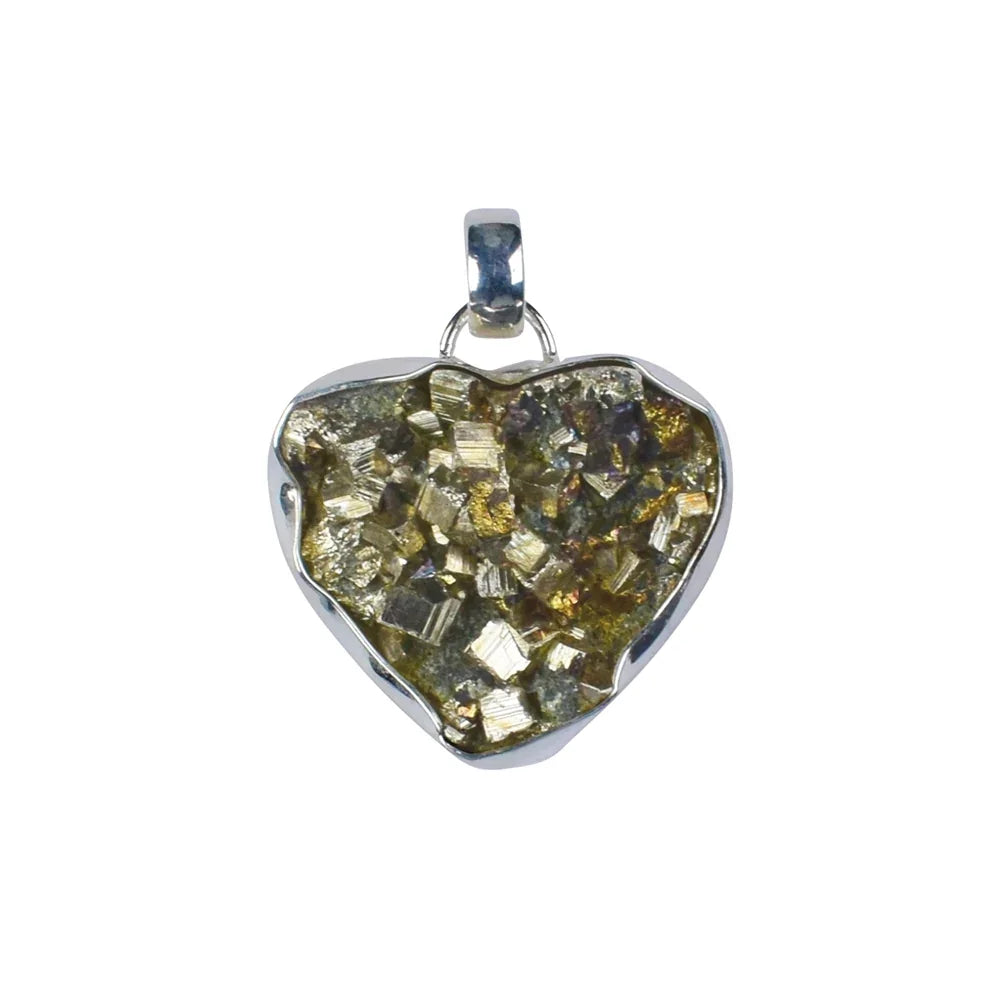 Anhänger Pyrit, Herz (24 x 20mm), 3,2cm - MeinSchmuckShop