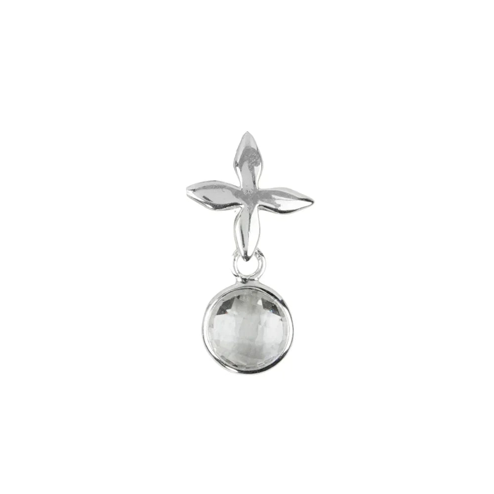 Anhänger Bergkristall (8mm) mit Kreuz, 2,7cm - MeinSchmuckShop