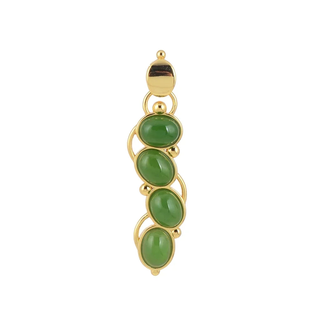 Anhänger Nephrit-Jade, Ovale, 4,7cm, vergoldet - MeinSchmuckShop