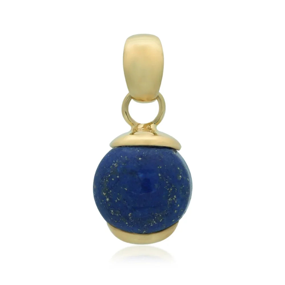 Anhänger Lapis Lazuli rund (12 mm), 2,5cm, vergoldet - MeinSchmuckShop