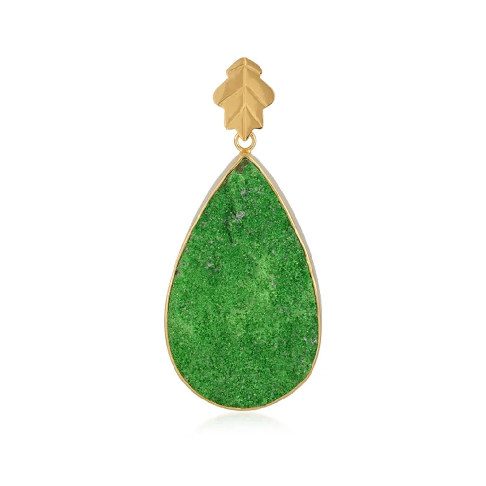 Anhänger Uwarowit, Tropfen (50 x 30mm), 6,3cm, vergoldet - MeinSchmuckShop