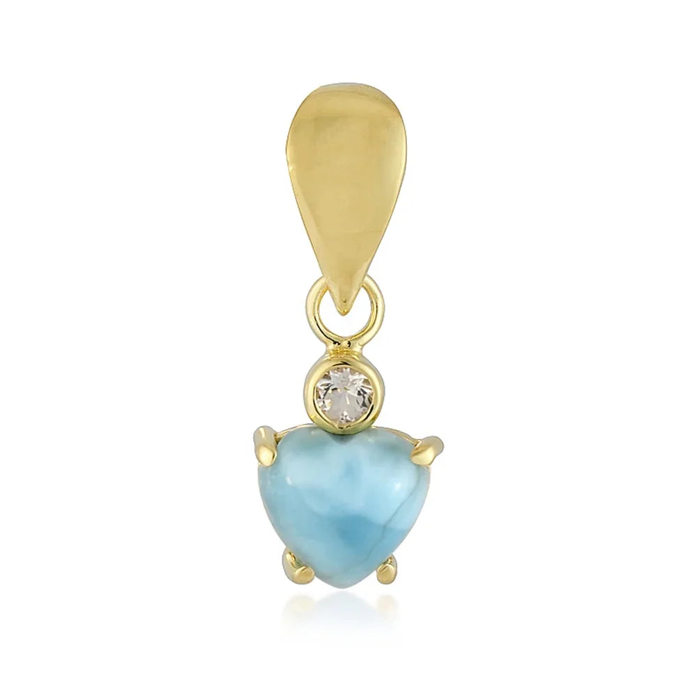 Anhänger Larimar Herz (8mm), Topas, 2,5cm - MeinSchmuckShop