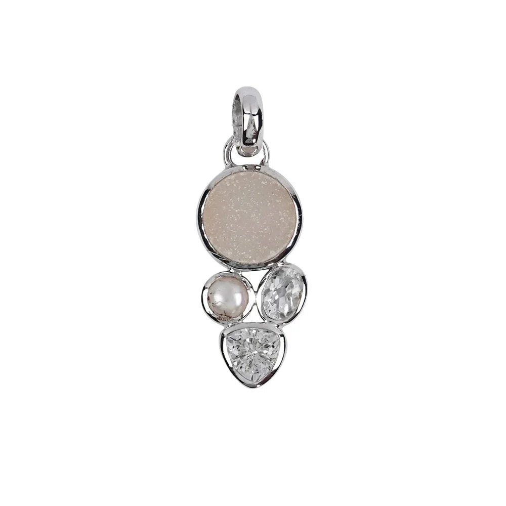 Anhänger Achat (Druzy), Topas, Perle , 3,5cm - MeinSchmuckShop