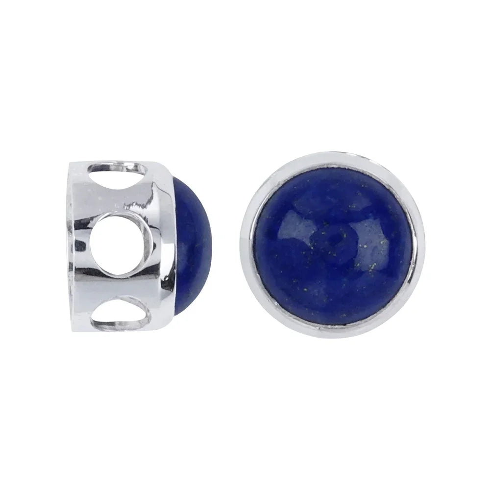 Anhänger Lapis Lazuli rund (12mm), 1,4cm, rhodiniert - MeinSchmuckShop