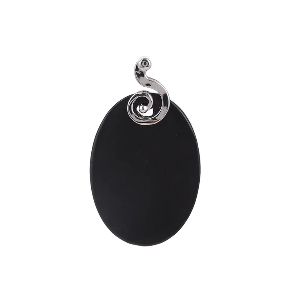 Anhänger Schungit (stab.) Oval (34 x 14mm), 4,5cm, rhodiniert - MeinSchmuckShop