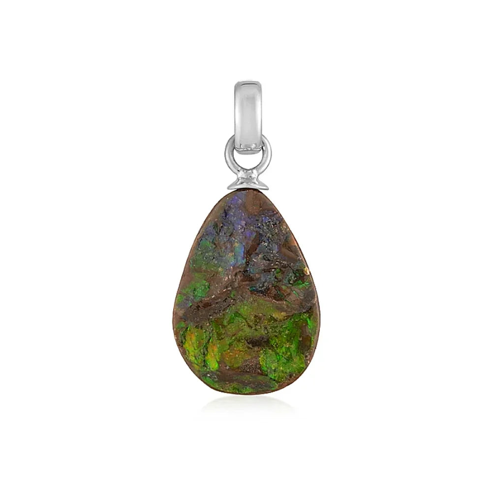 Anhänger Ammolith Freeform, 1,6 - 2,0cm, rhodiniert - MeinSchmuckShop