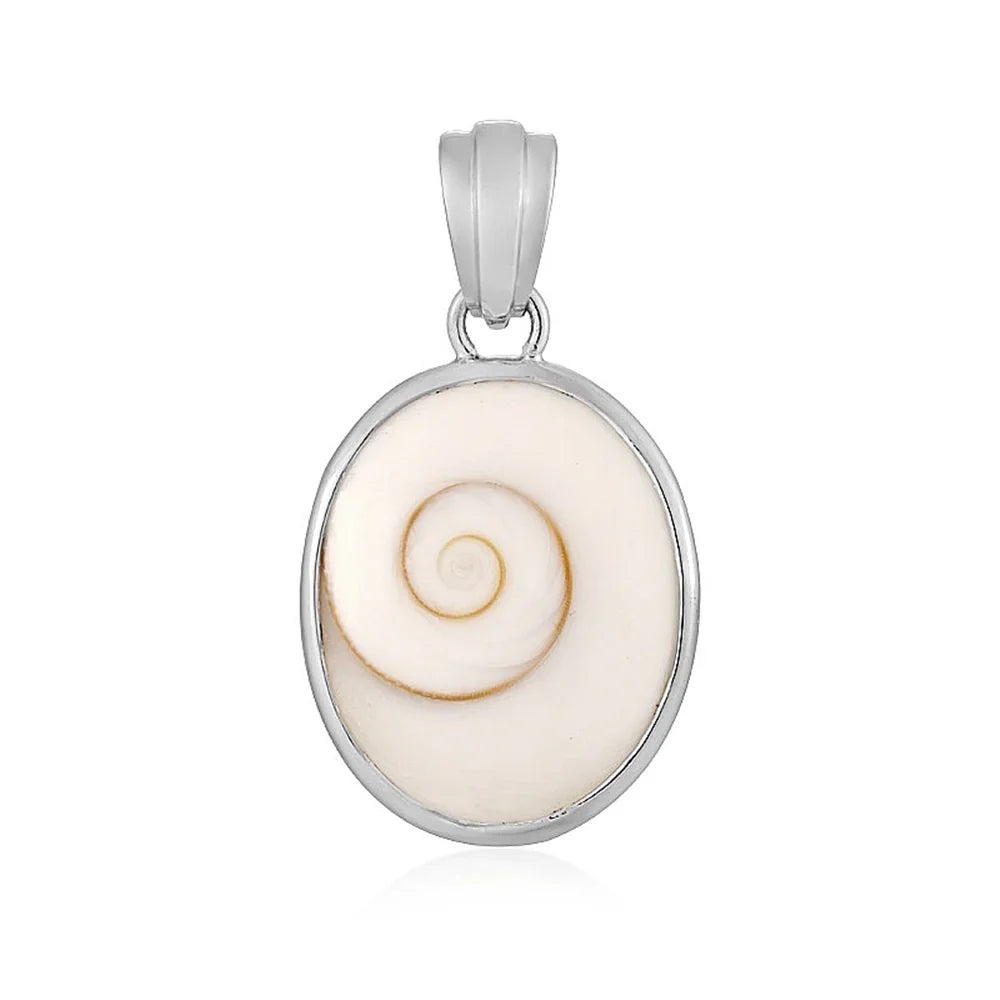 Anhänger Shivas Auge (22 x 18mm), Oval, 3,5cm, rhodiniert - MeinSchmuckShop
