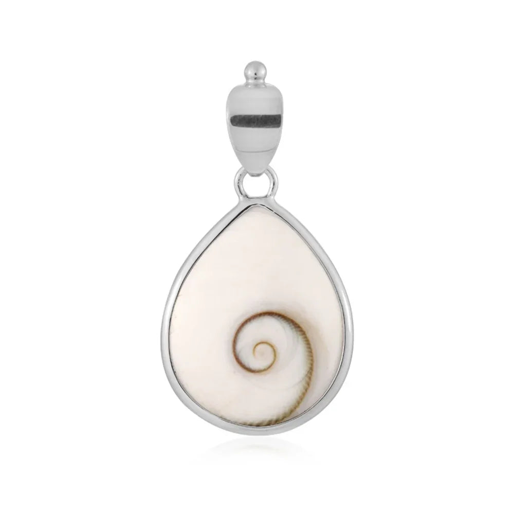 Anhänger Shivas Auge (22 x 18mm), Tropfen, 3,7cm, rhodiniert - MeinSchmuckShop