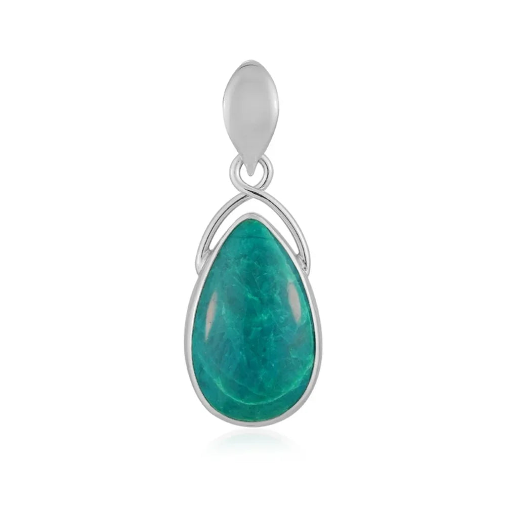 Anhänger Atacama-Opal Tropfen (22 x 14mm), 3,2cm, rhodiniert - MeinSchmuckShop