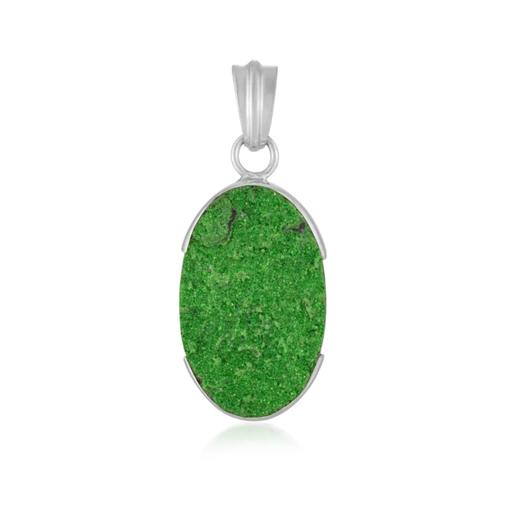 Anhänger Uwarowit, oval (32 x 20mm), 4,4cm, rhodiniert - MeinSchmuckShop