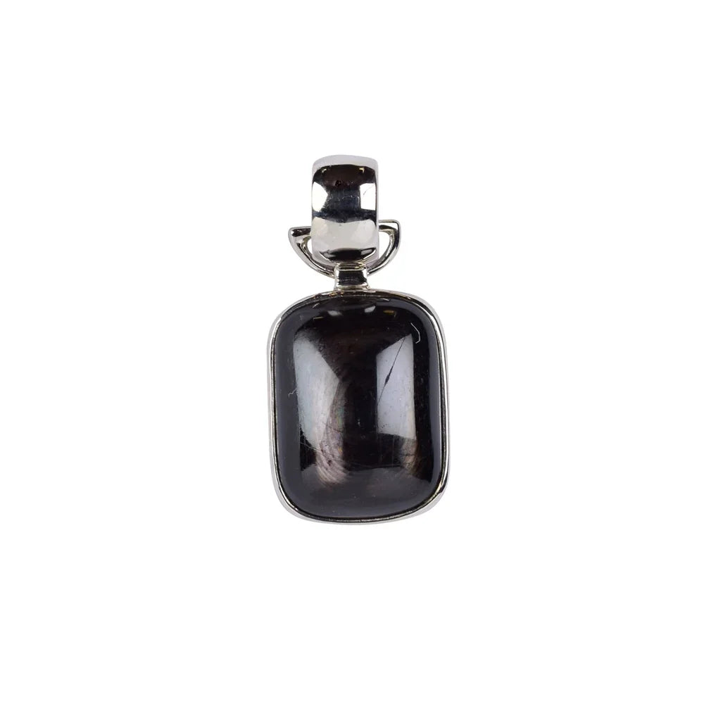 Anhänger Hypersthen Rechteck (20 x 15mm), 3,5cm, platiniert - MeinSchmuckShop