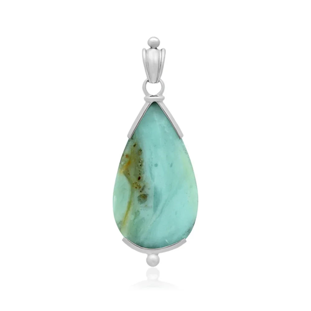 Anhänger Pazifik-Chalcedon Tropfen (34 x 20mm), 5,2cm, platiniert - MeinSchmuckShop
