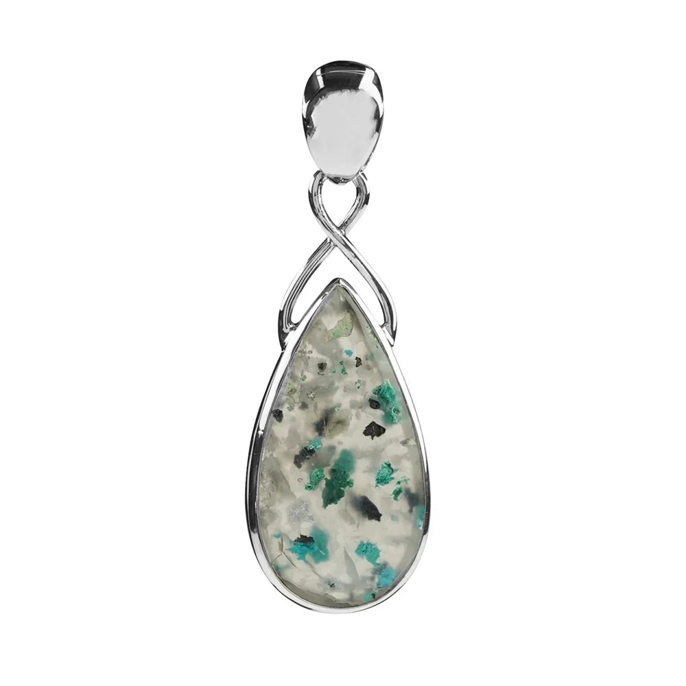 Anhänger Gem Silica Tropfen (27 x 14 mm), 4,6cm, platiniert - MeinSchmuckShop