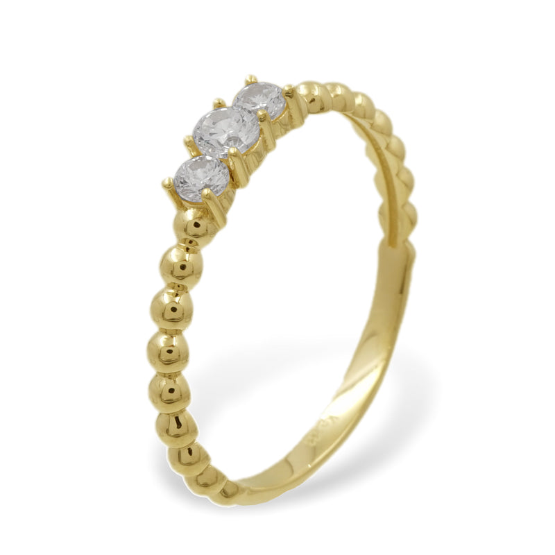 Damenring mit 3 Zirkonia Gold 333/000 - MeinSchmuckShop