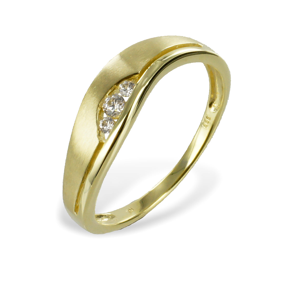 Ring mit 3 Zirkonia - Gold 333/000 - MeinSchmuckShop