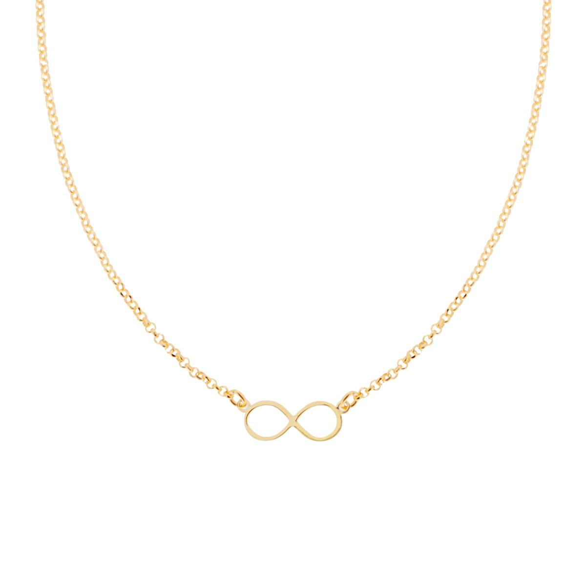 Rolo-Kette mit Diamantierung und Unendlichkeitssymbol aus 925er Silber, vergoldet - MeinSchmuckShop