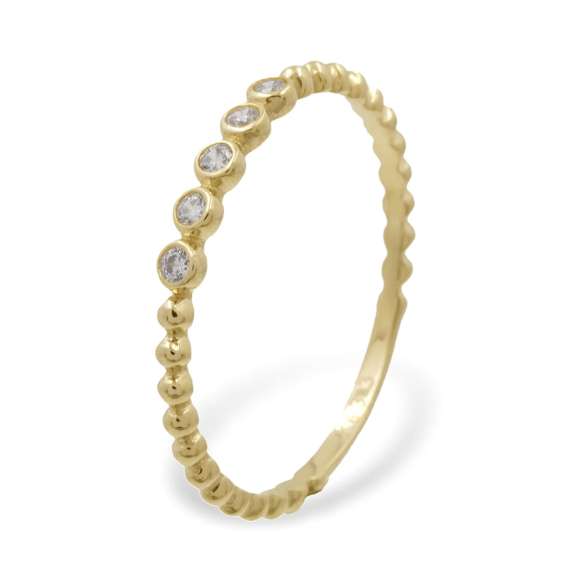 Damenring mit 5 Zirkonia Gold 333/000 - MeinSchmuckShop