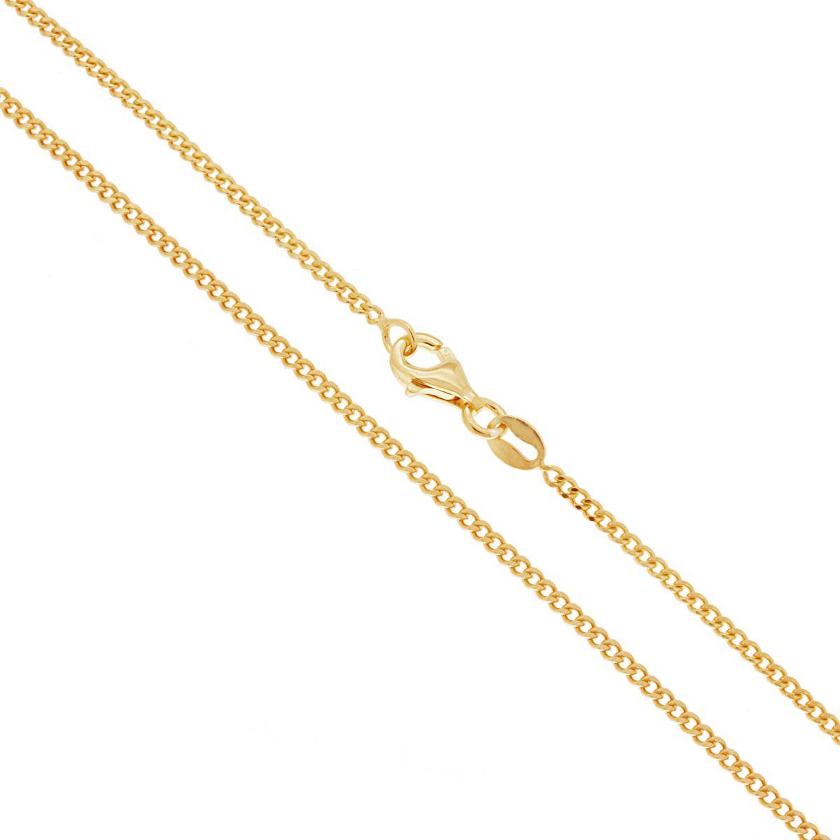 Kette Grumetta diamantata 050 Querschnitt mm 1,8 Länge 40 cm aus Silber 925 galvanisch Gold - MeinSchmuckShop