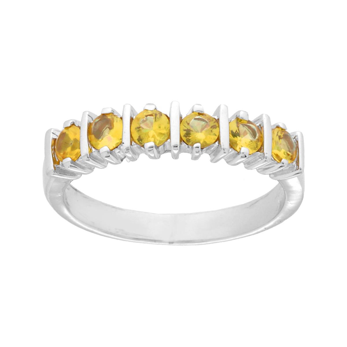 Veretta-Ring mit Citrinquarz-Steinen aus Silber 925, galvanisch rhodiniert - MeinSchmuckShop